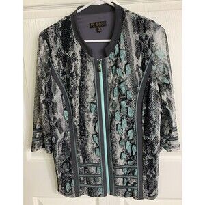 PICADILLY FASHIONS Dress Coat Jacket Womens Large Sheer Lightweight 3/4 Sleeves